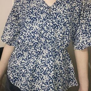 White and Blue Blouse